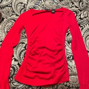 Long sleeve rouched sided maternity top